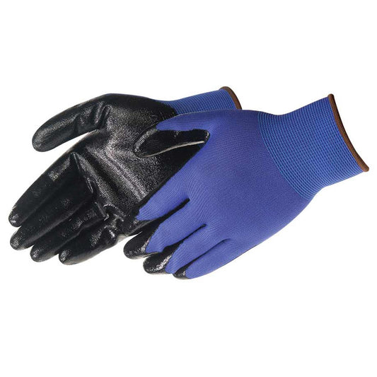 Rugged Blue GL400 Nitrile Coated Gloves, 12 Pairs
