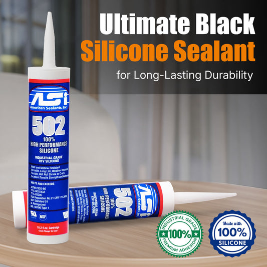 ASI 502 High Performance Black Silicone - 10.2 oz. Cartridge