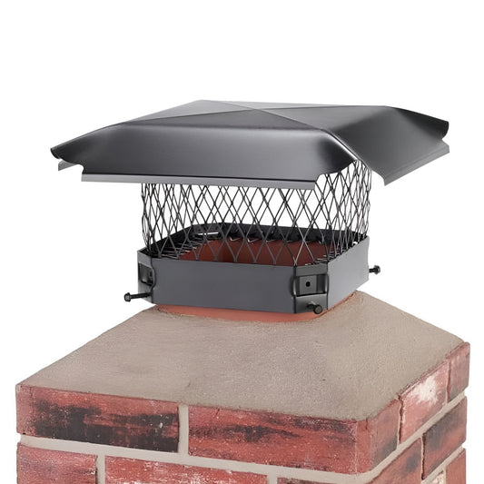 9" x 9" Hy-C Black Galvanized Single-Flue Chimney Cap