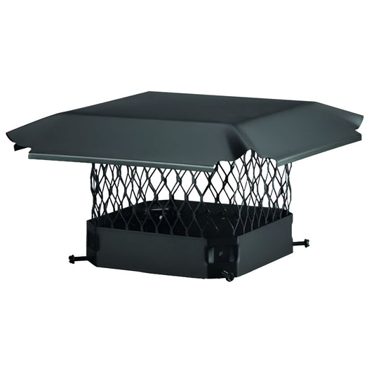 9" x 9" Black Stainless Steel Single-Flue Chimney Cap