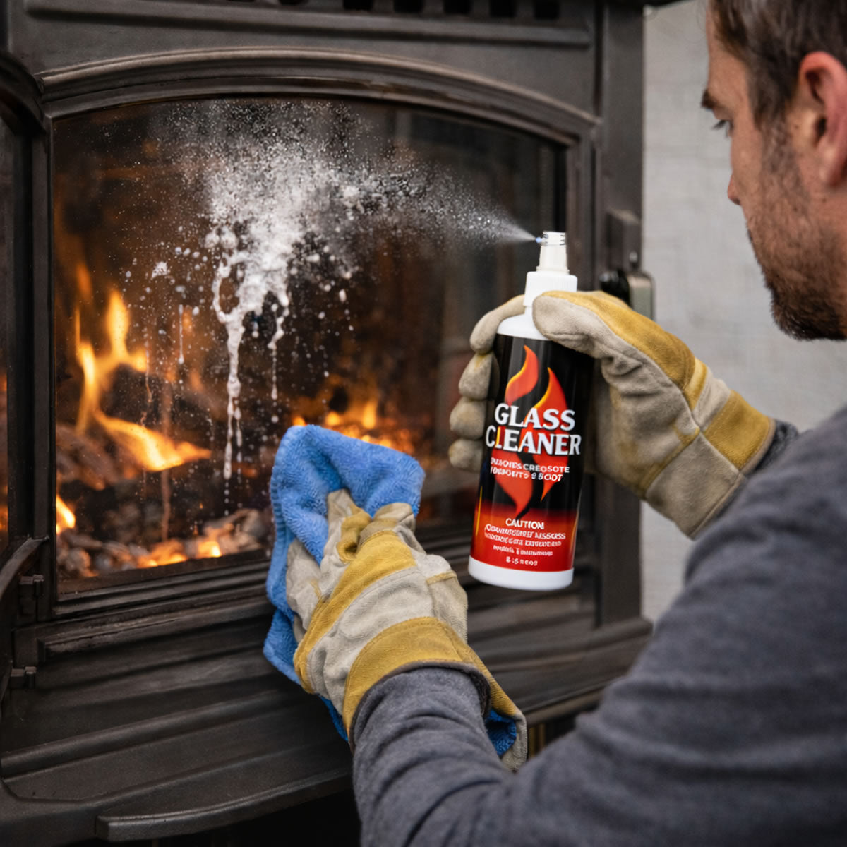 16-oz. Spray Bottle of Pellet Stove Glass Cleaner - 03M003B16