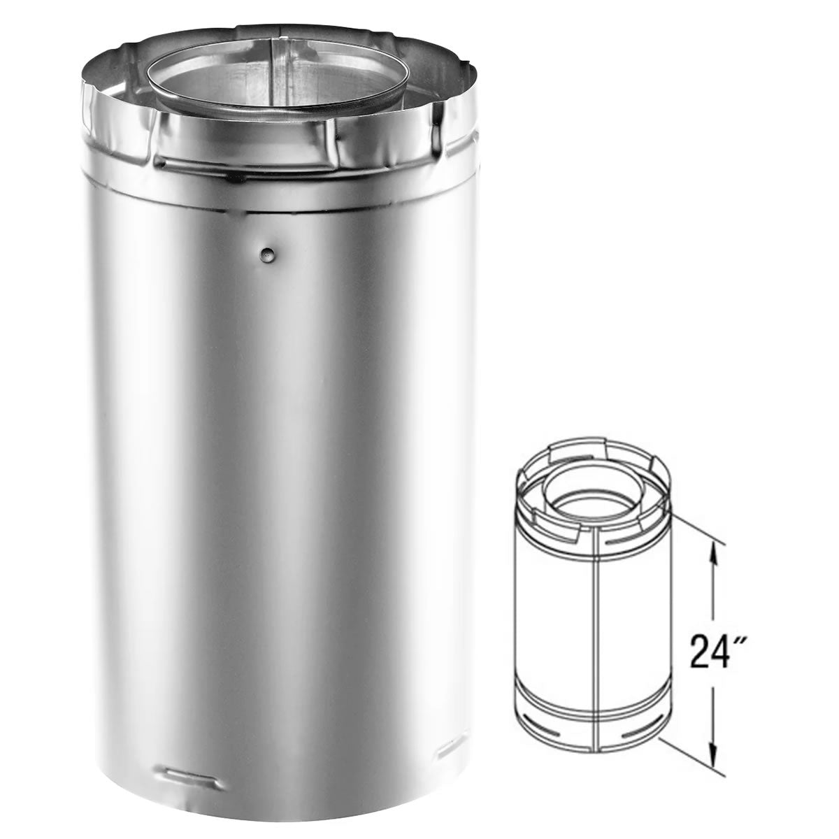 5" x 8" DirectVent Pro 24" Galvanized Chimney Pipe - 58DVA-24