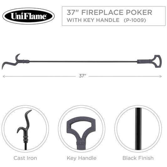 37" Poker With Key Handle - Black