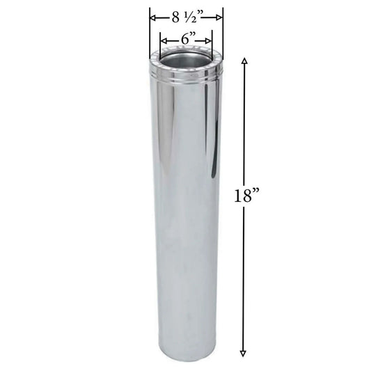6" X 18" Ventis Class-A Stainless Steel Chimney Pipe - VA304-0618