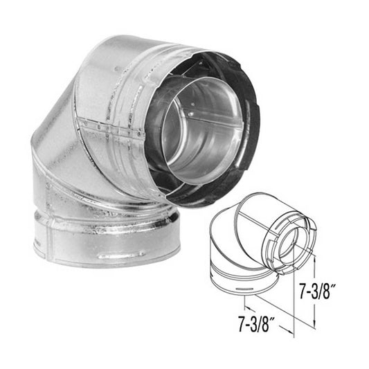 5" x 8" DirectVent Pro 90 Degree Galvanized Elbow - 58DVA-E90