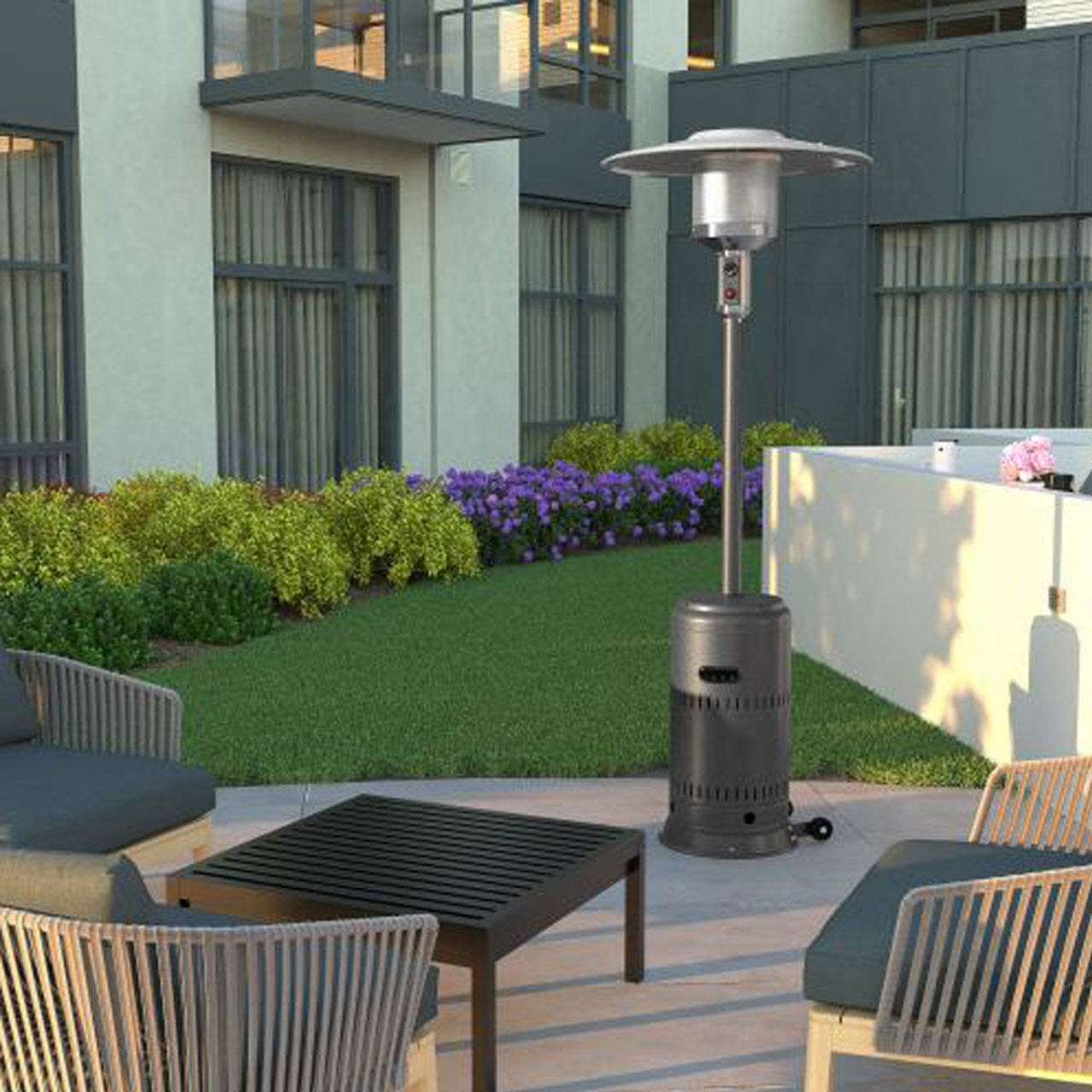 Hammered Platinum Performance Series Gas Patio Heater- 46,000 BTU