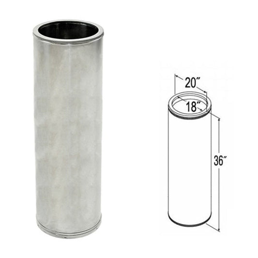18" x 36" DuraTech Stainless Steel Chimney Pipe - 18DT-36SS