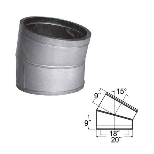 18'' DuraTech 15 Degree Galvanized Elbow - 18DT-E15