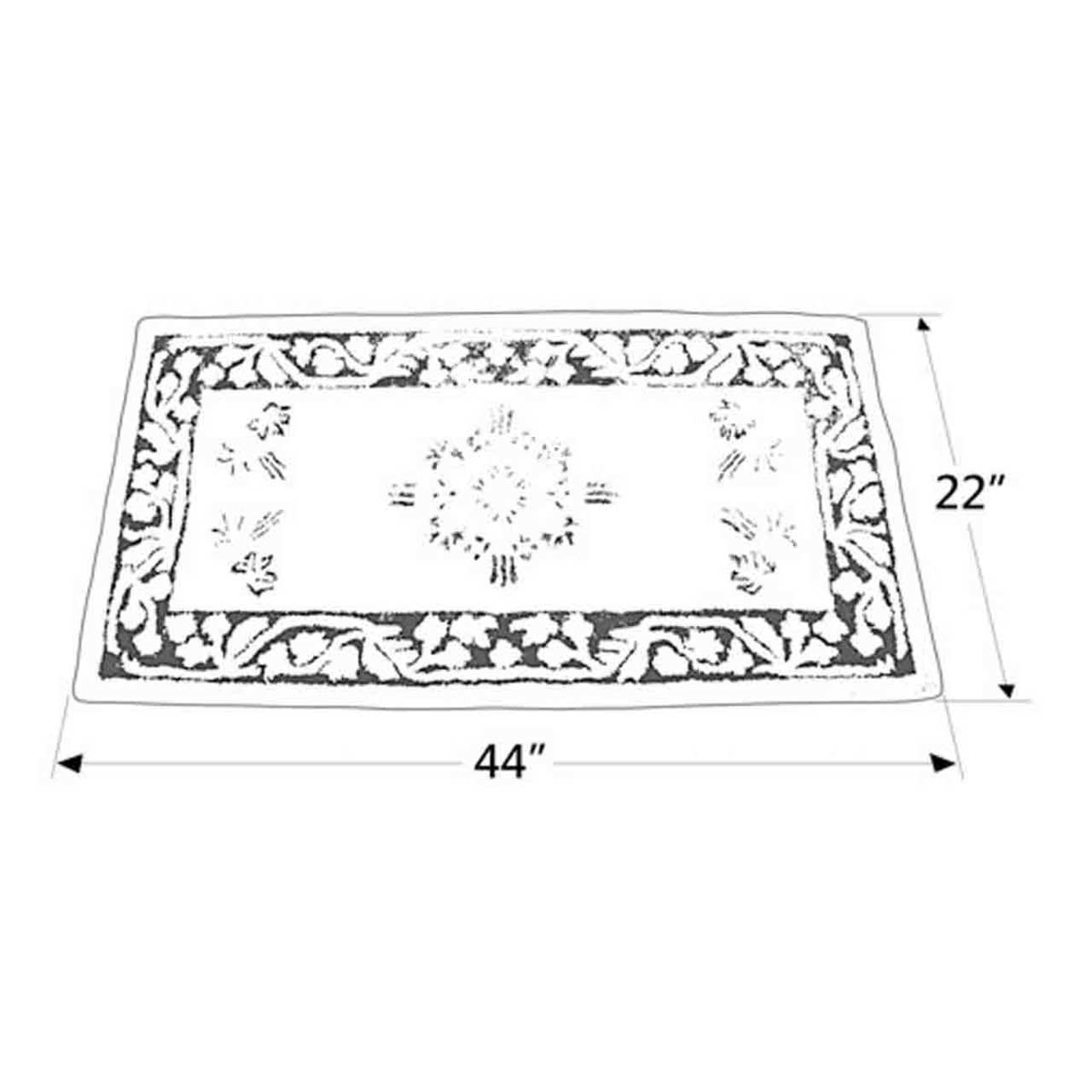 44" Rectangle Noir Jardin Fireplace Rug