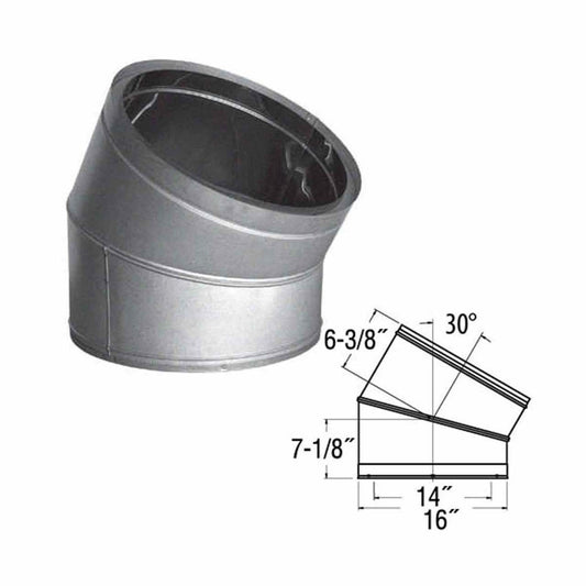 14" DuraTech 30 Degree Galvanized Elbow - 14DT-E30