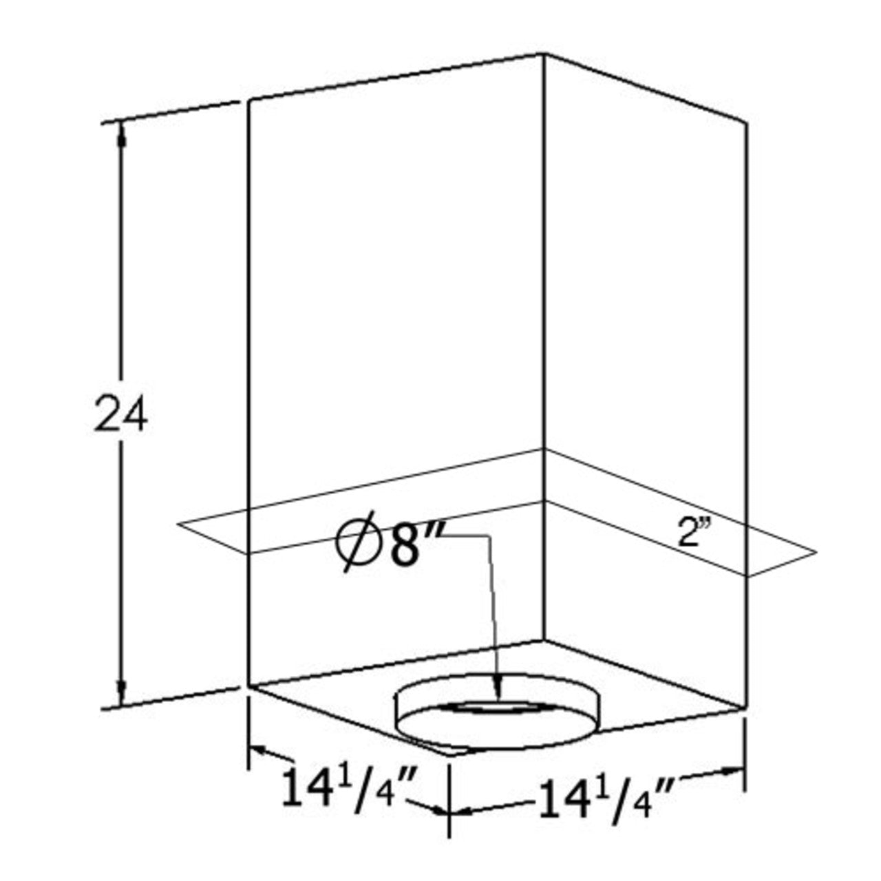 Shasta Vent 8 Inch Ceiling Support Box 24"" Height