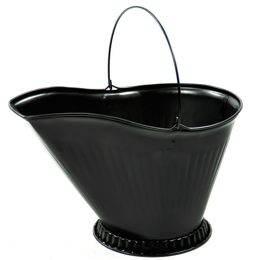 Black Fireplace Coal Hod with Wire Handle