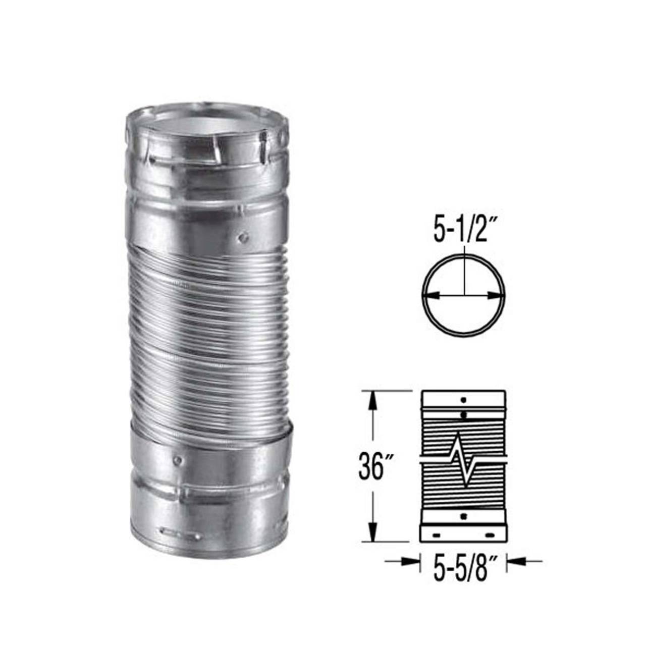 5'' x 36'' DuraLiner Round Flex Chimney Relining Pipe - 5DLR-36F