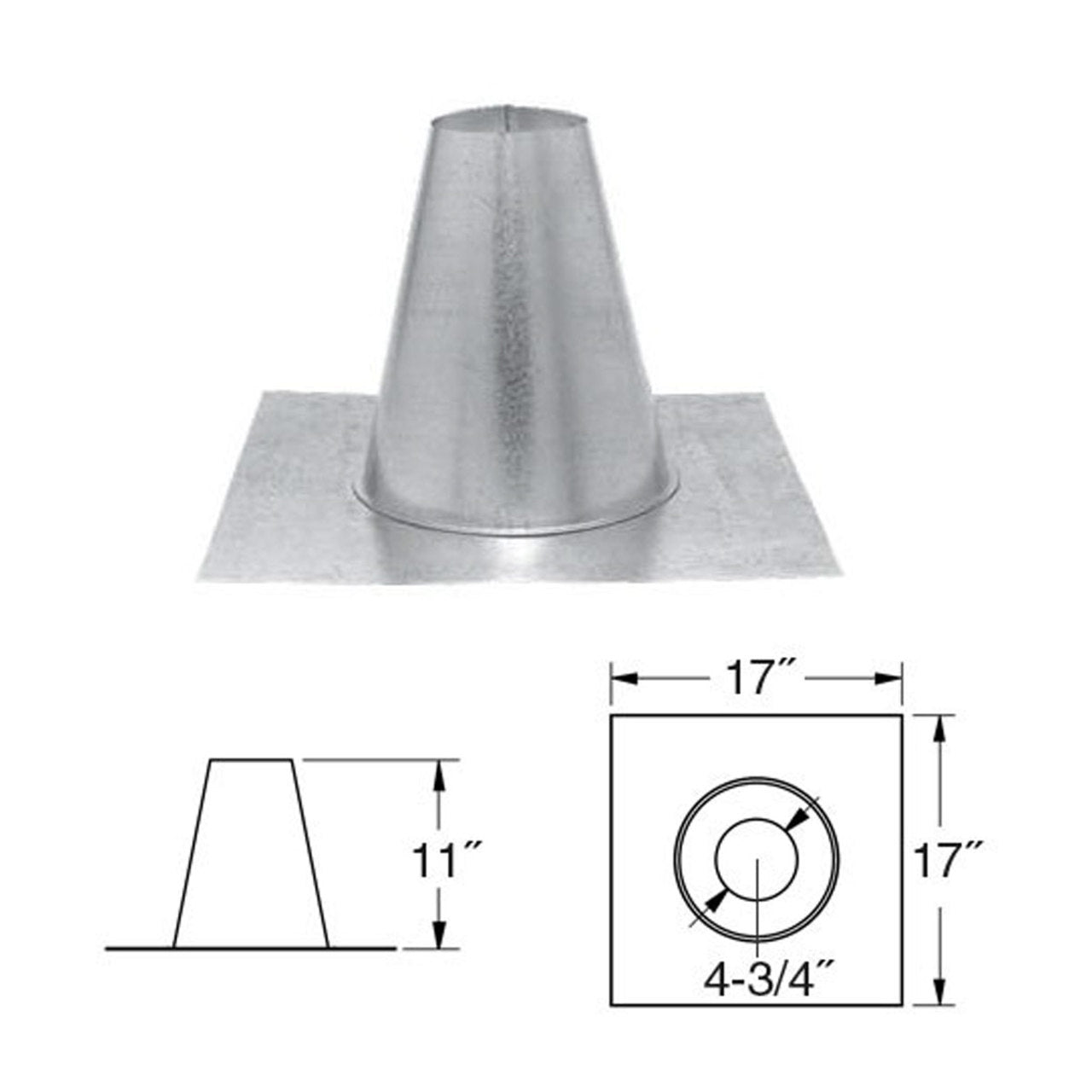 4" PelletVent Pro Tall Cone Roof Flashing - 4PVP-FF