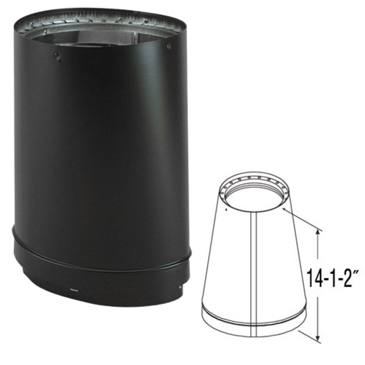 DuraVent DVL 8'' DVL Oval-to-Round Adapter - 8870 | Stove Pipe