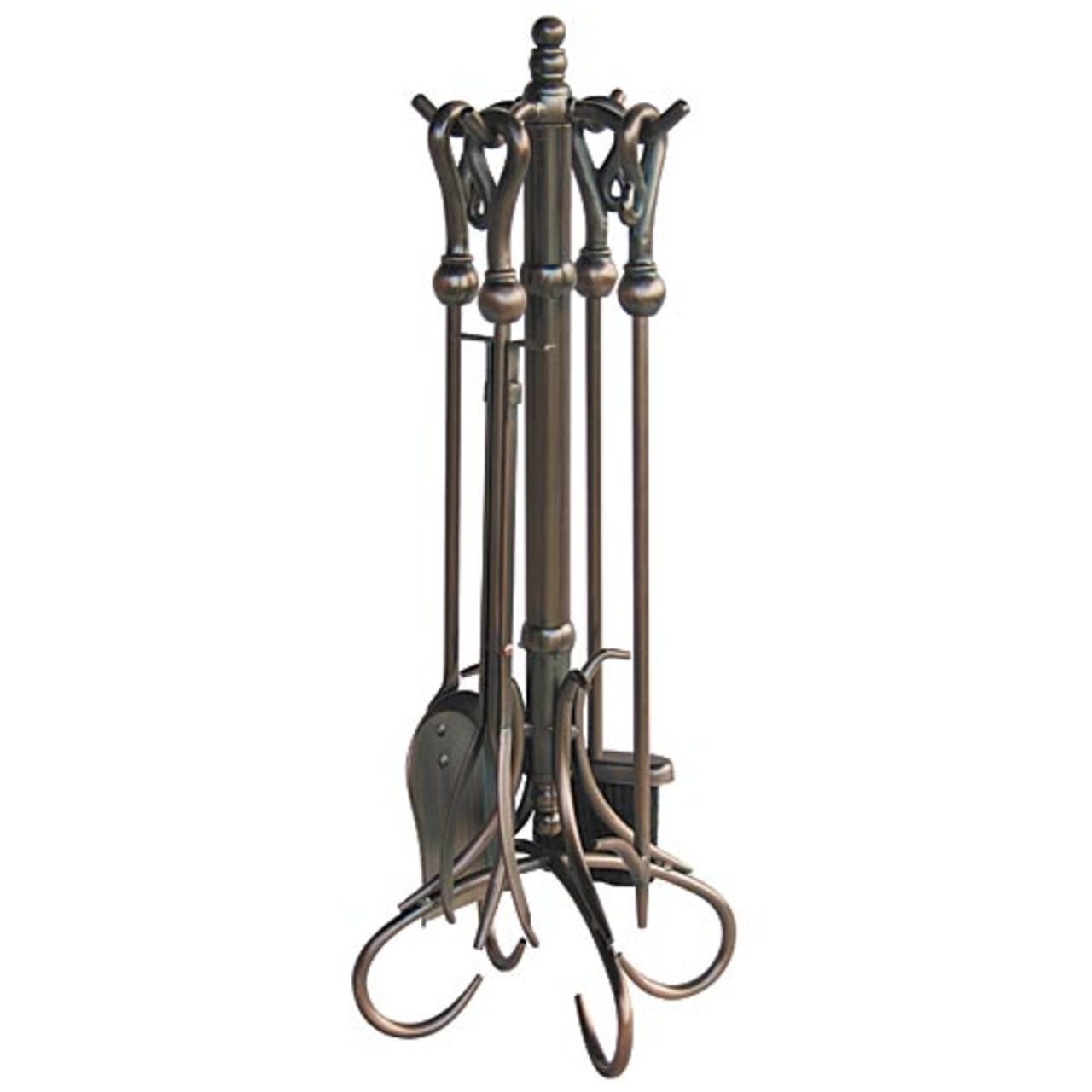 5 Piece Venetian Bronze Fireplace Tool Set - F-1657