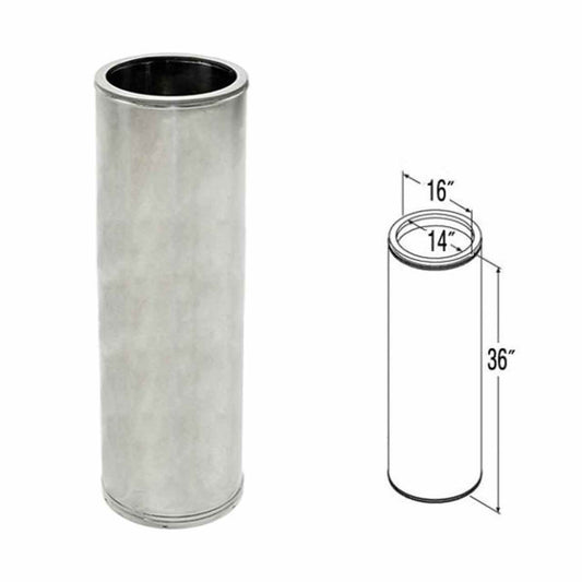 14" x 36" DuraTech Stainless Steel Chimney Pipe - 14DT-36SS