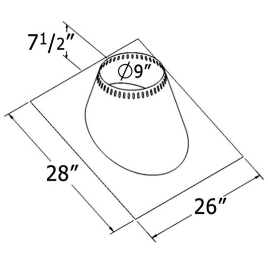 Shasta Vent 6 Inch Ventilated Roof Flashing - 6 Pitch