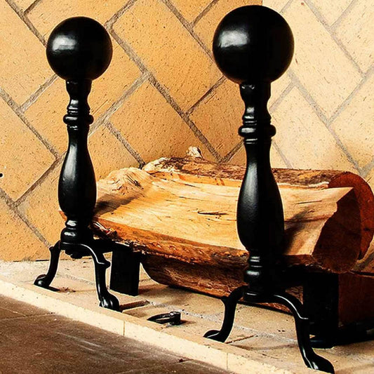 Ball Andirons - Black