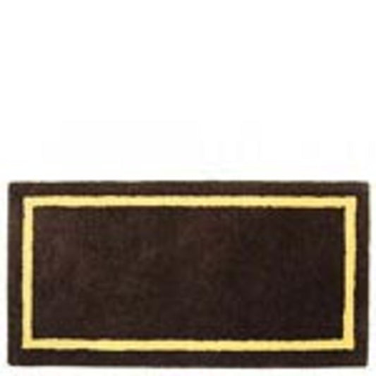 44" Rectangle Taupe with Yellow Contemporary Hearth Rug