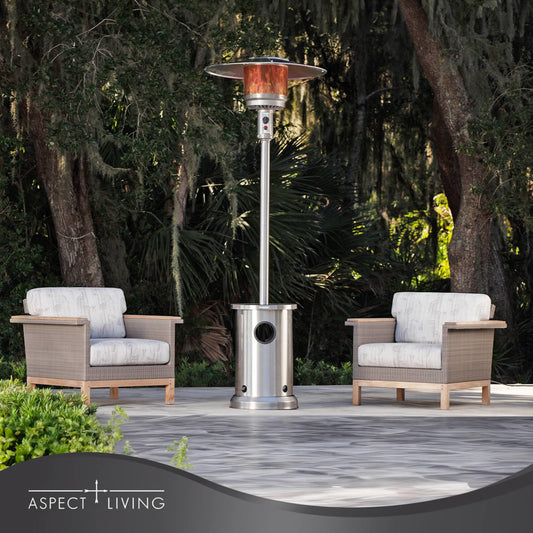 Fire Sense Stainless Steel Patio Heater with LED Table - 65046