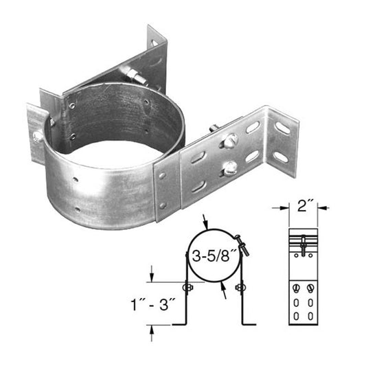 3" PelletVent Pro Adjustable Wall Strap - 3PVP-WSA
