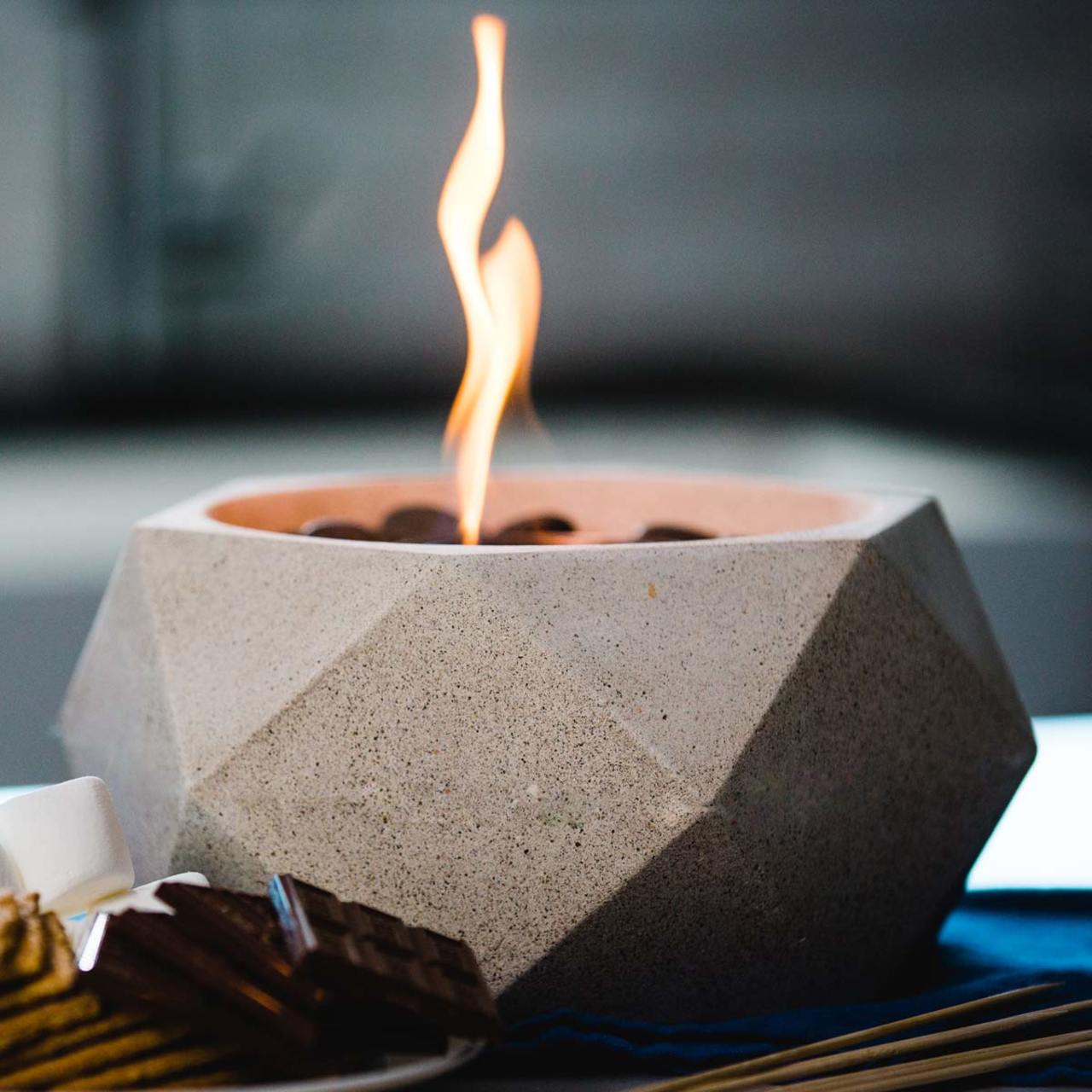 Geo Fire Bowl - White