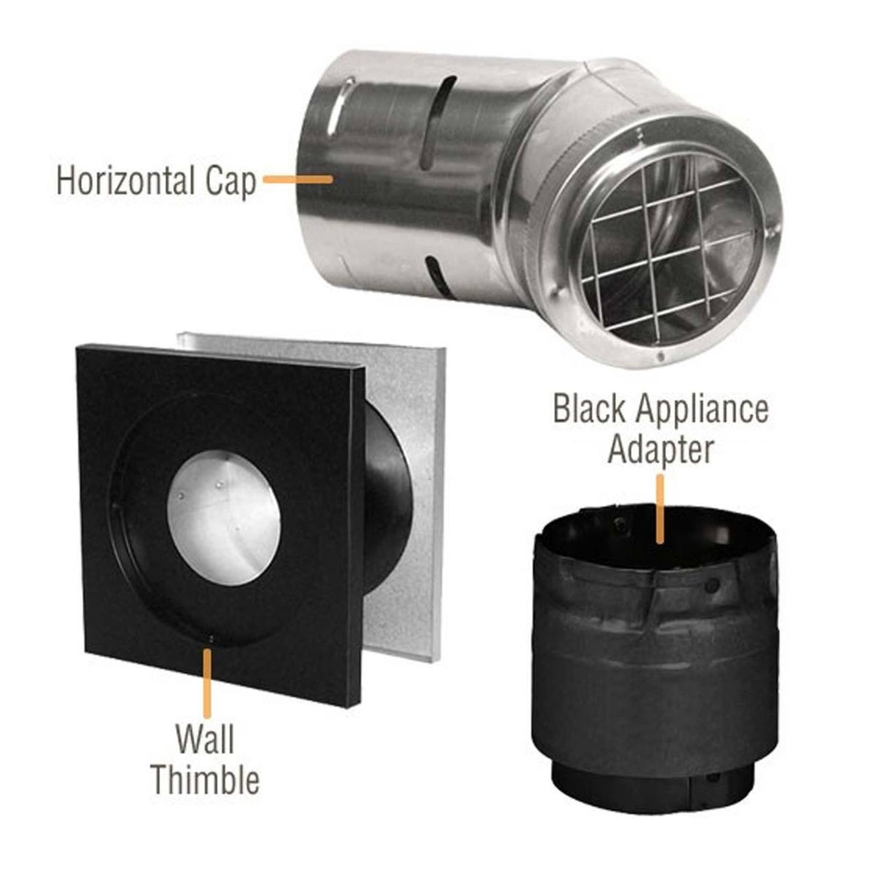 4" Simpson PelletVent Pro Horizontal Kit - 4PVP-KHA