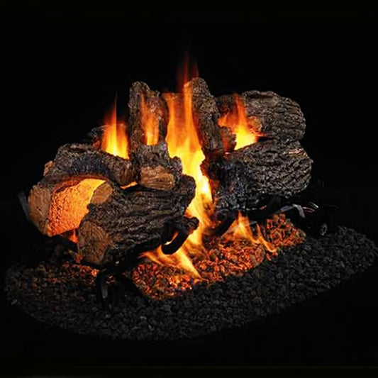 24'' Peterson Real Fyre Charred Oak Vented Gas Log Kit