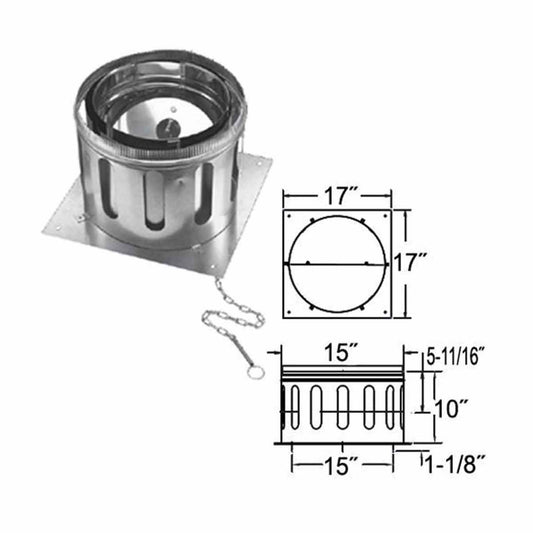12" DuraChimney II Anchor Plate with Damper - 12DCA-APD