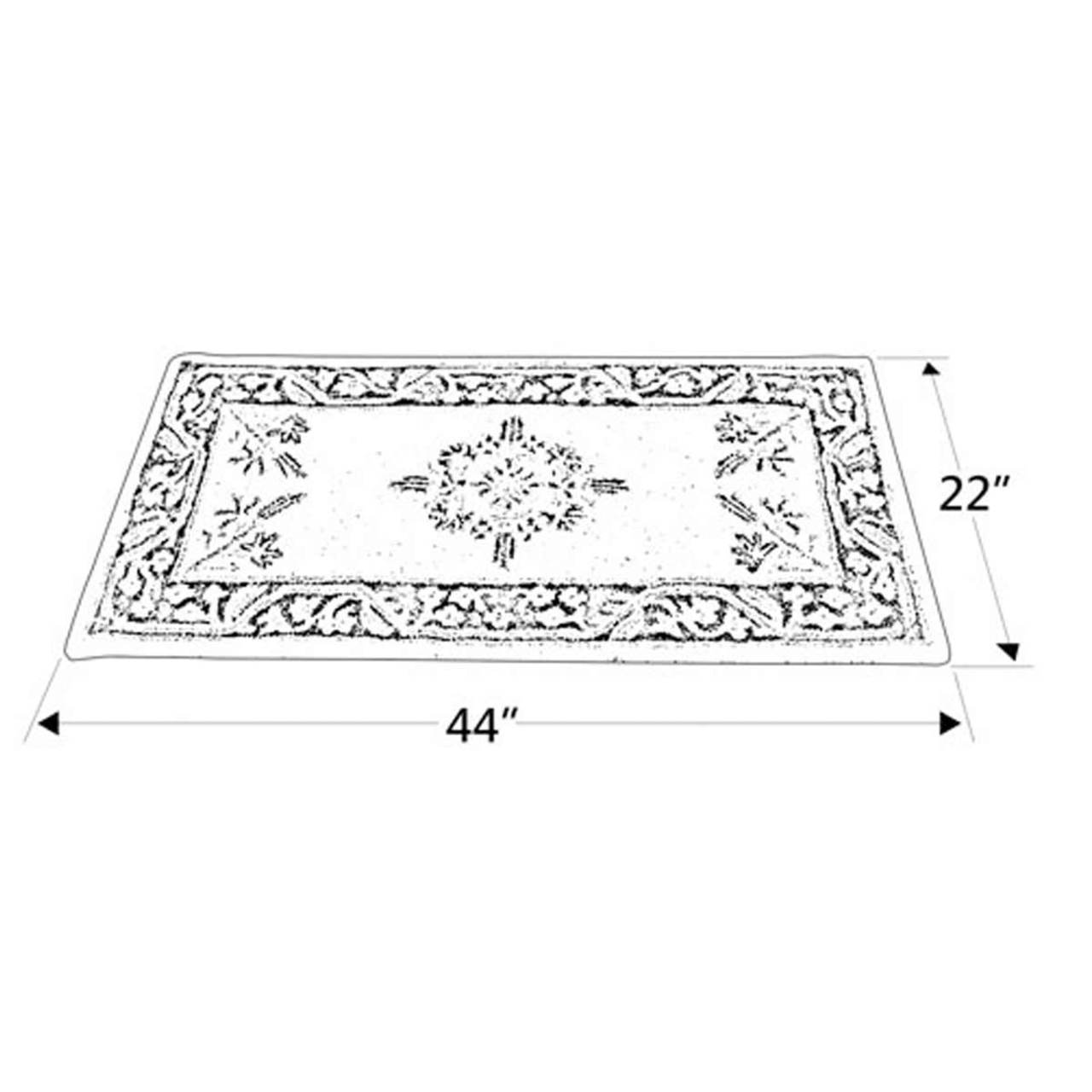 44" Rectangle Vermillion Jardin Fireplace Rug