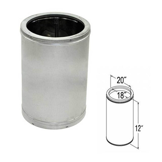 18'' x 12'' DuraTech Galvanized Chimney Pipe - 18DT-12