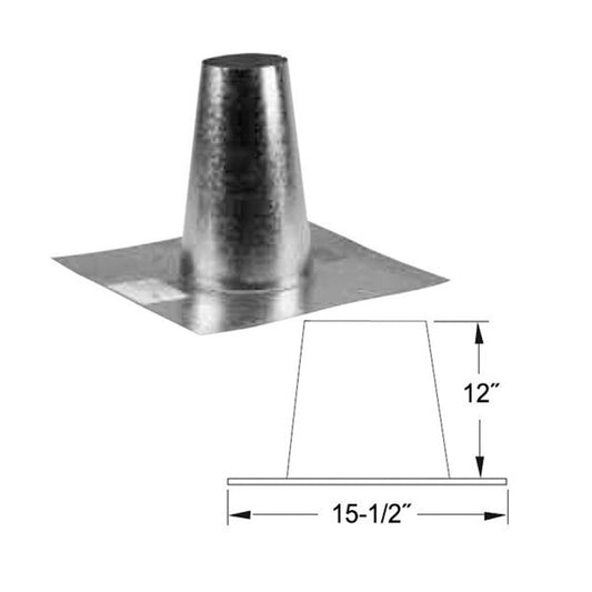 4" Selkirk VP Pellet Vent Pipe Tall Cone Flashing - 4VP-TF