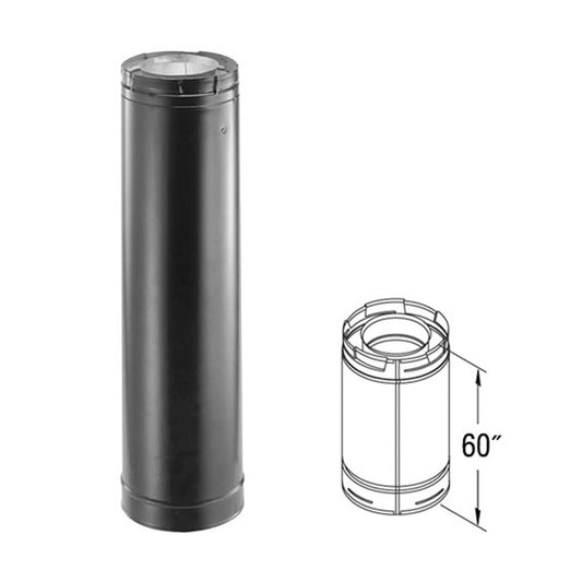 4" x 6 5/8" DirectVent Pro 60" Black Chimney Pipe - 46DVA-60B