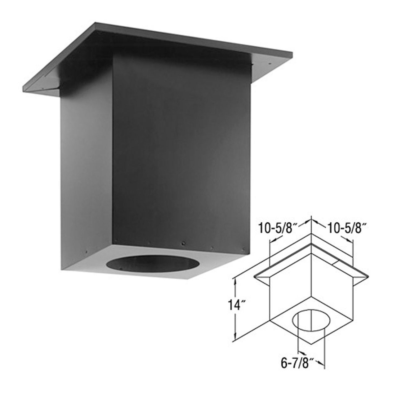 4" x 6 5/8" DirectVent Pro Cathedral Ceiling Support Box - 46DVA-CS