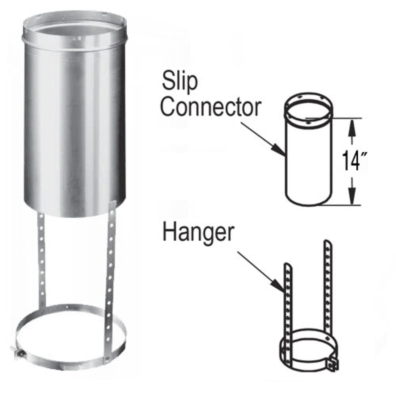 8" DuraLiner Slip Connector and Hanger - 8DLR-SCH