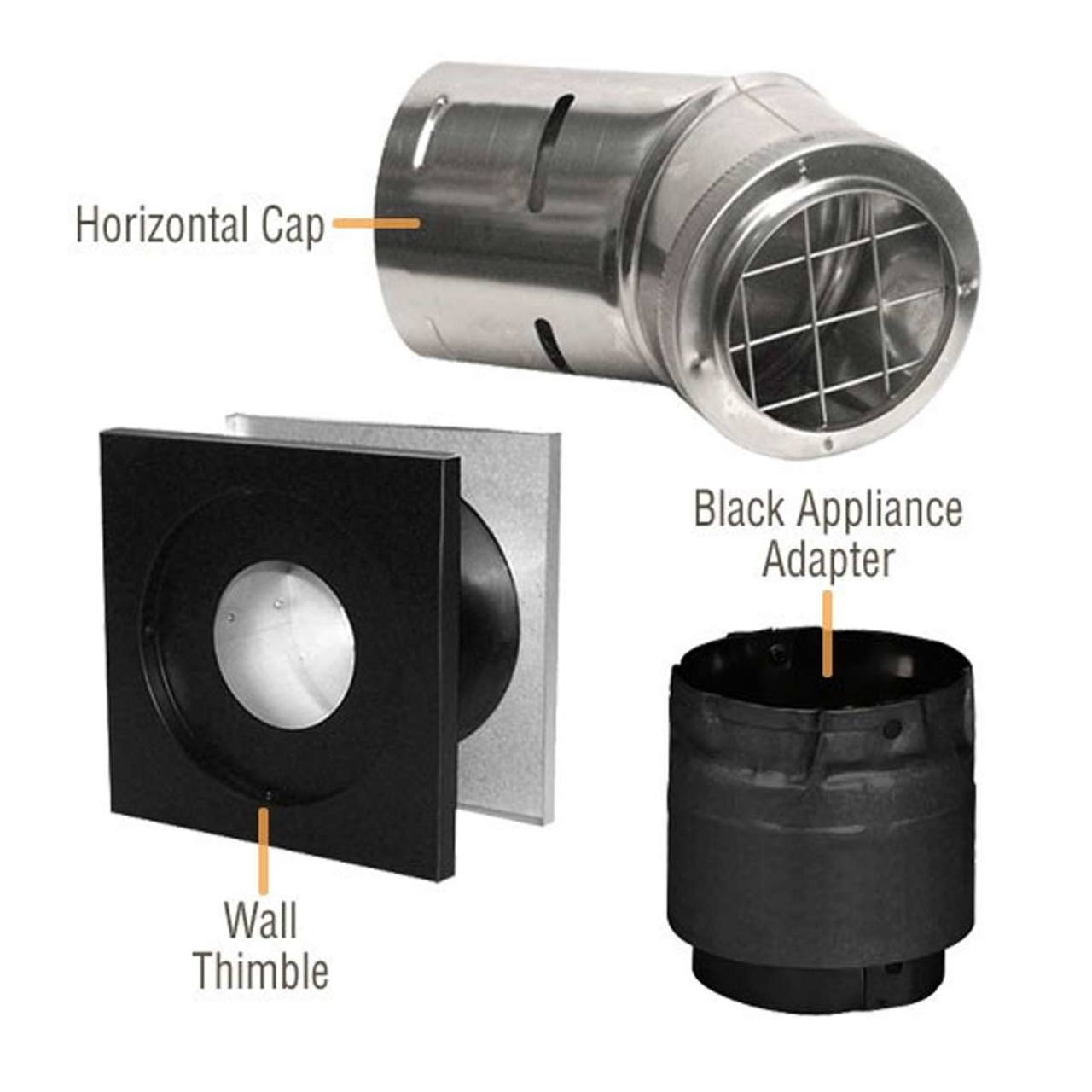 3"" PelletVent Pro Horizontal Kit - 3PVP-KHA