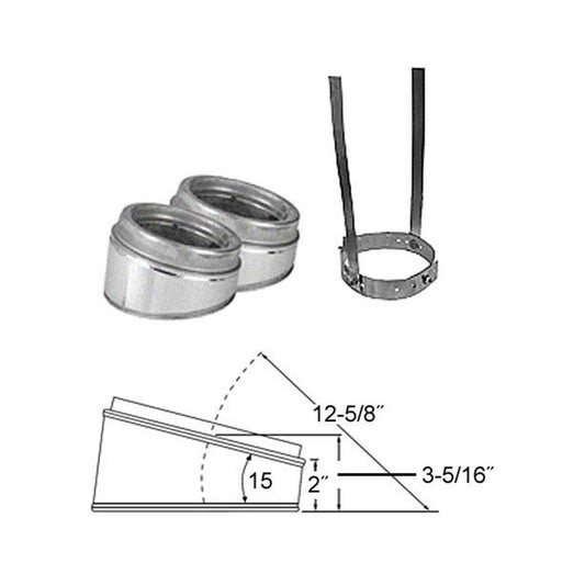 8" Selkirk 15 Degree Galvanized Elbow Kit - 208206G