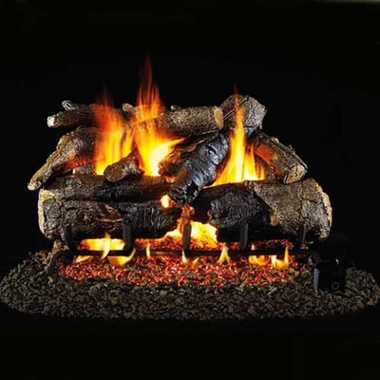 24'' Peterson Real Fyre Charred American Oak Vented Gas Log Kit