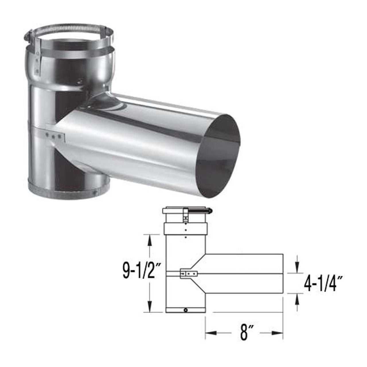 4" DuraFlexSS Tee with Cap - 4DFS-T