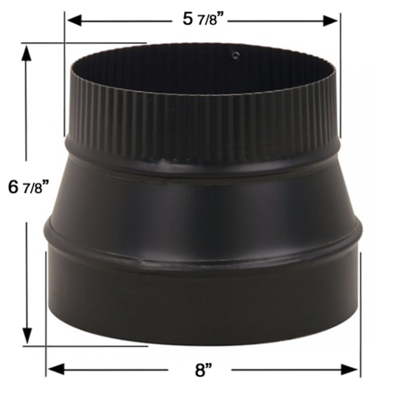 8" to 6" 24-Ga. Snap-Lock Black Reducer