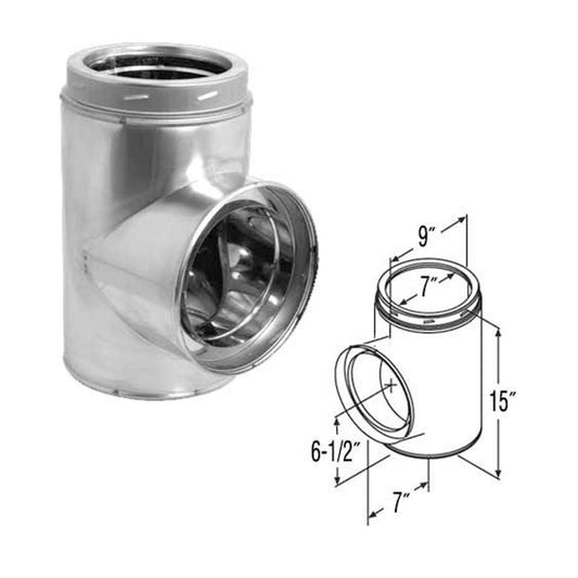 7" DuraTech Stainless Steel Standard Tee