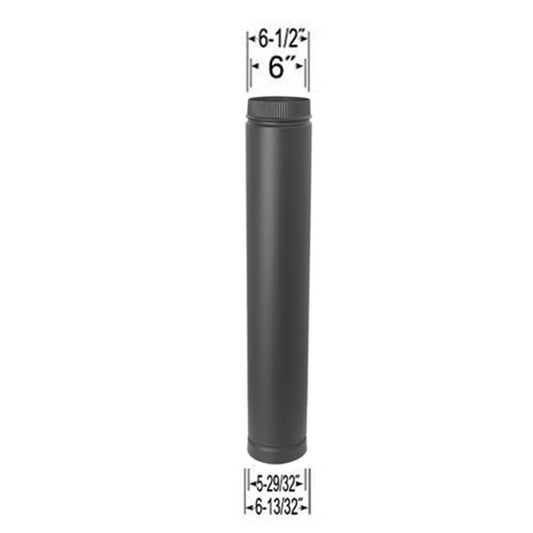 Selkirk 6'' DSP 38'' to 68'' Double Wall Telescoping Black Stovepipe | Stove Pipe
