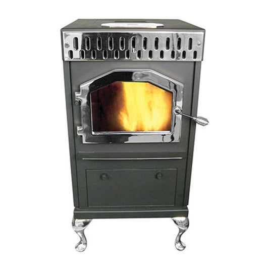 Magnum Baby Countryside Agri-Fuel Pedestal Pellet Stove with Nickel Door
