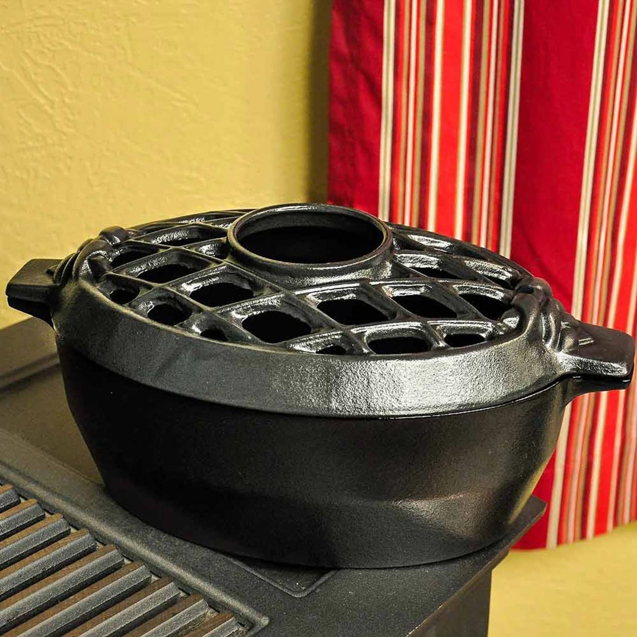 John Wright 3 Qt Lattice Top Steamer -Black | Fireplace Decor
