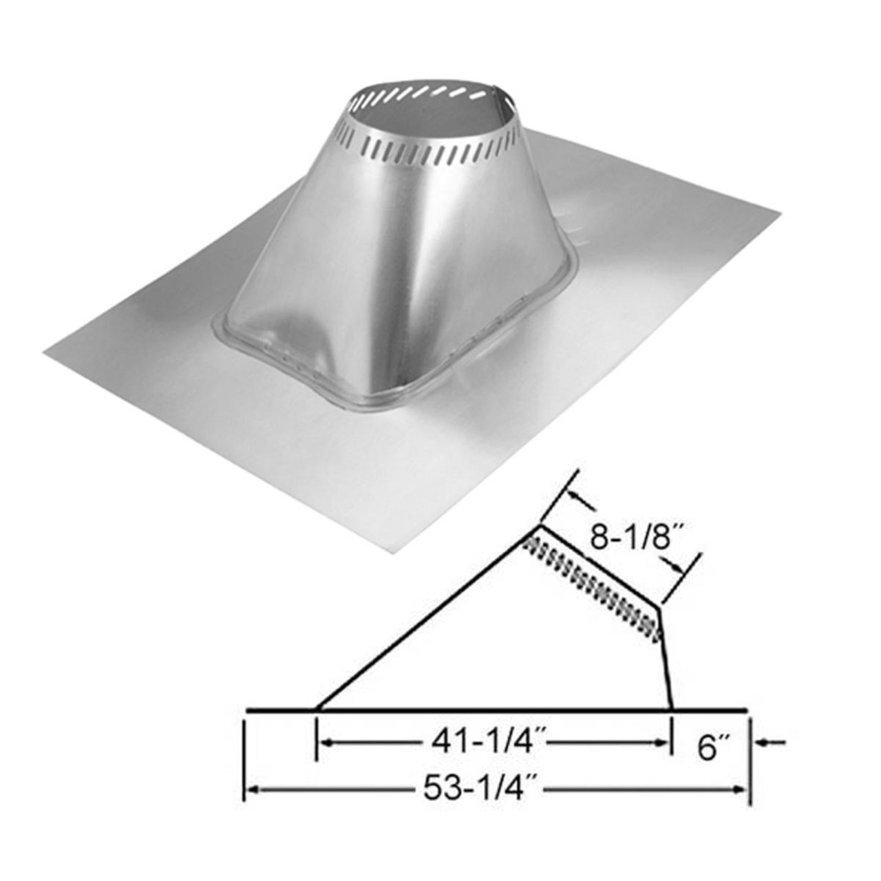 6" Selkirk Adjustable Roof Flashing for 24/12 to 36/12 Pitch - 206840