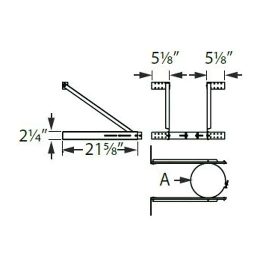 DuraTech 6''-8'' Adjustable Extended Wall Support- Stainless Steel - 6DT-XWS-SS
