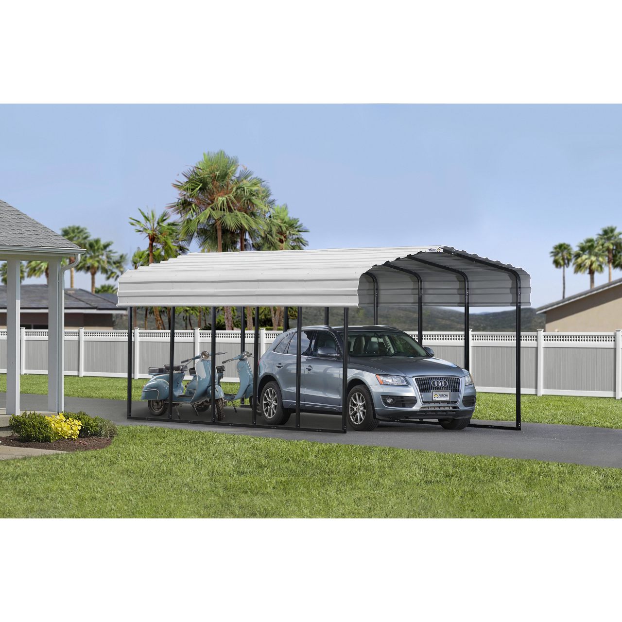 Arrow 12' x 24' x 9' Carport - Eggshell