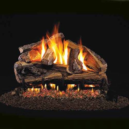 24'' Peterson Real Fyre Rugged Split Oak Vented Gas Log Kit