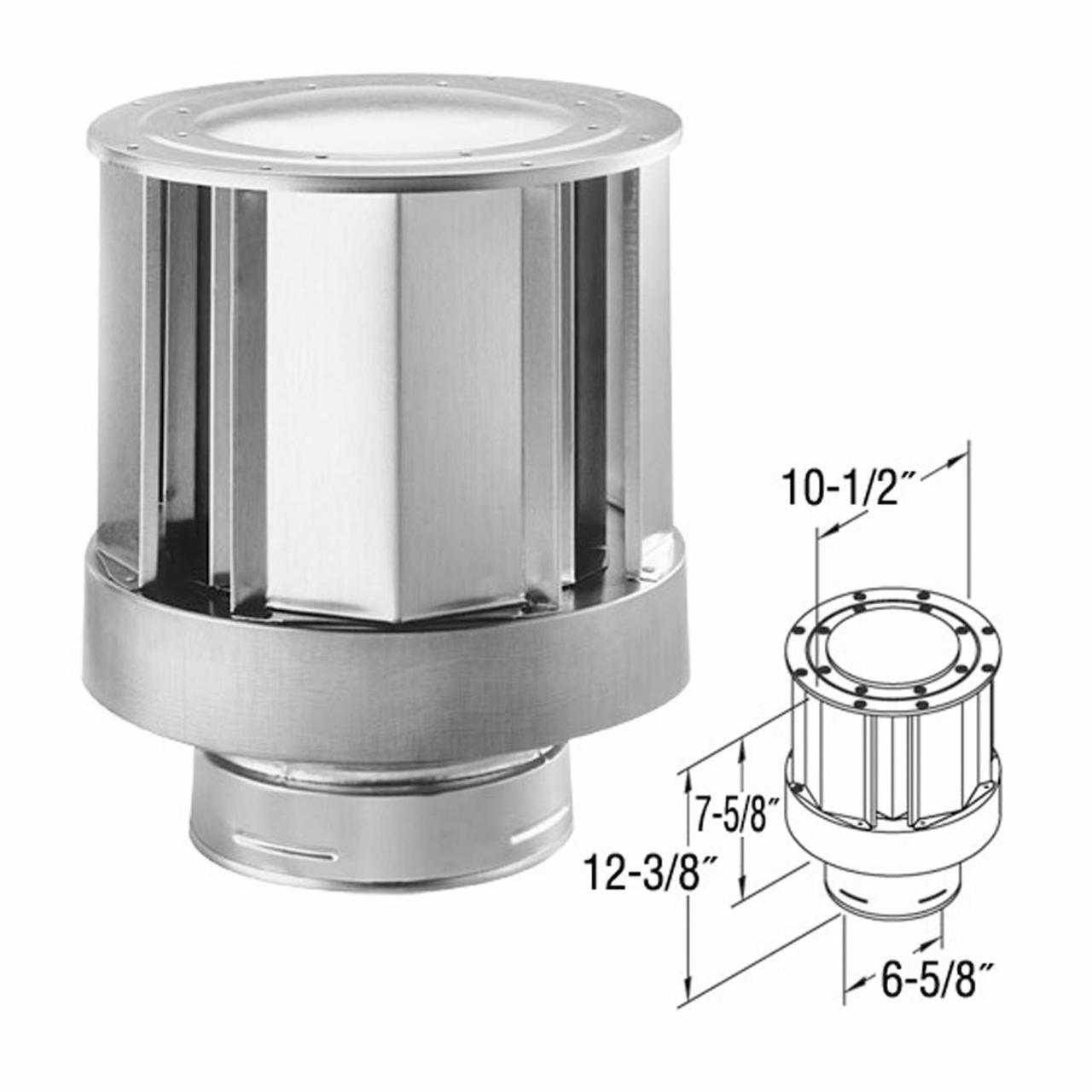 4" x 6 5/8" DirectVent Pro High-Wind Termination Round Cap - 46DVA-VCH